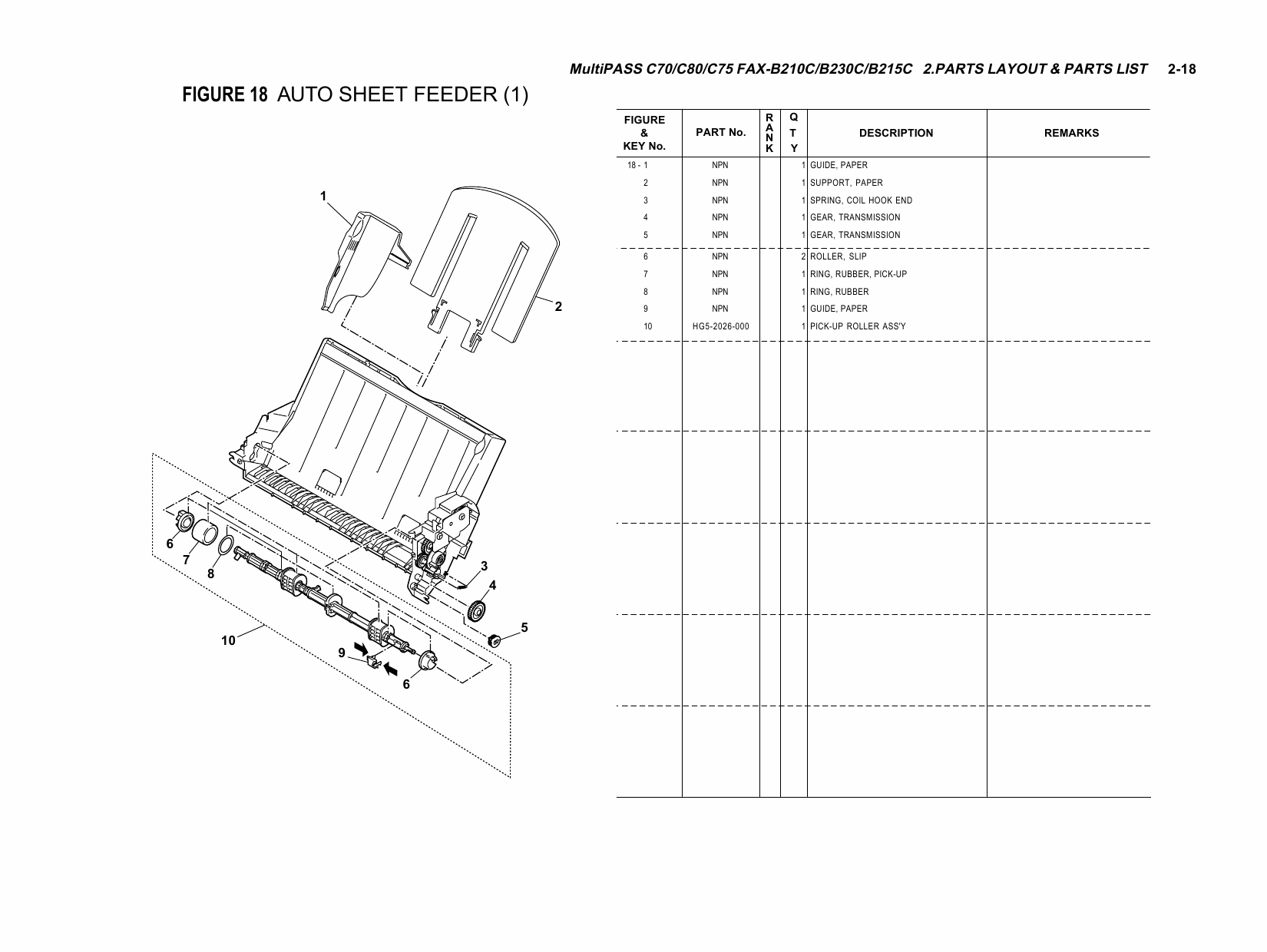 Canon MultiPASS MP-C70 C80 C75 Parts Catalog Manual-5